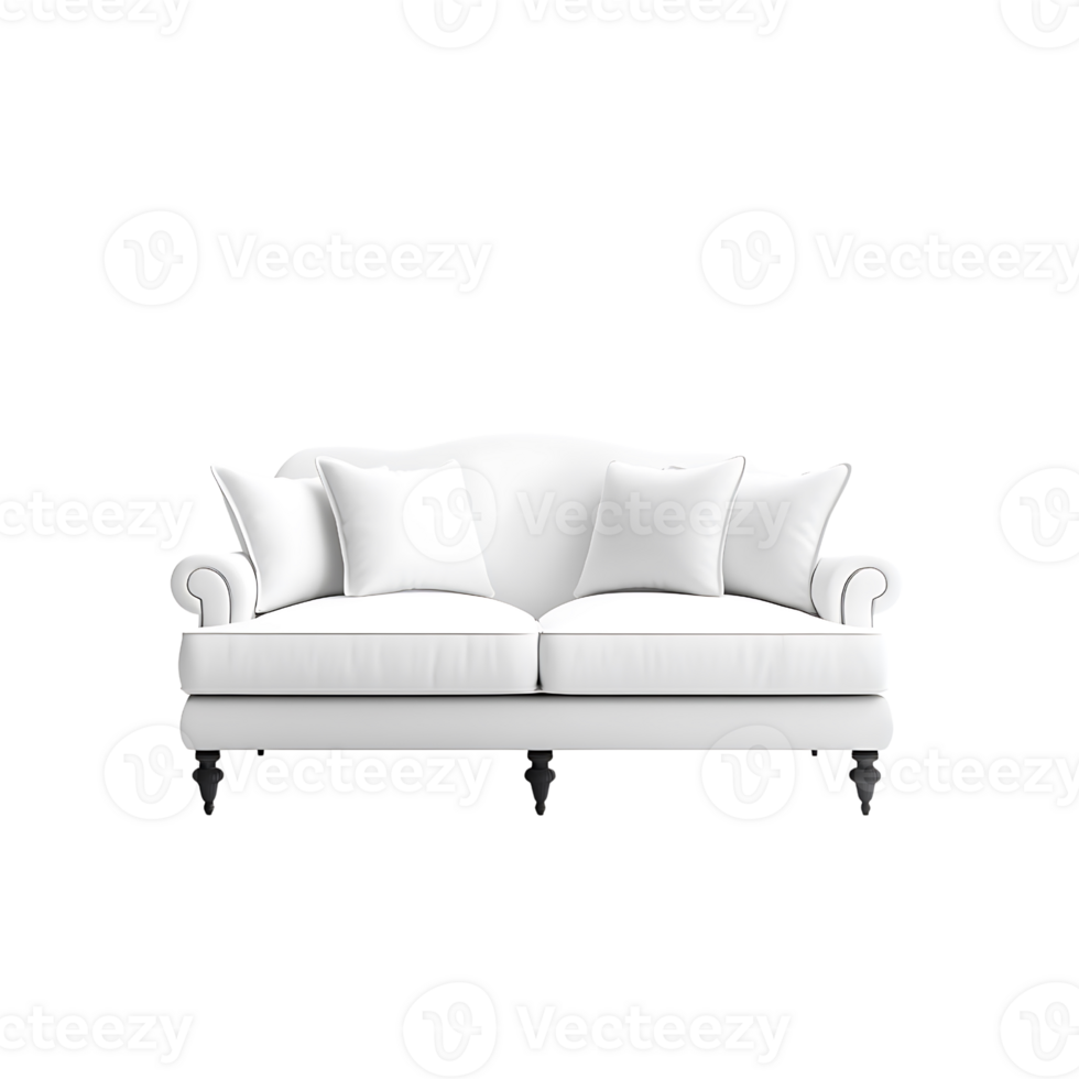 white sofa on a transparent background png