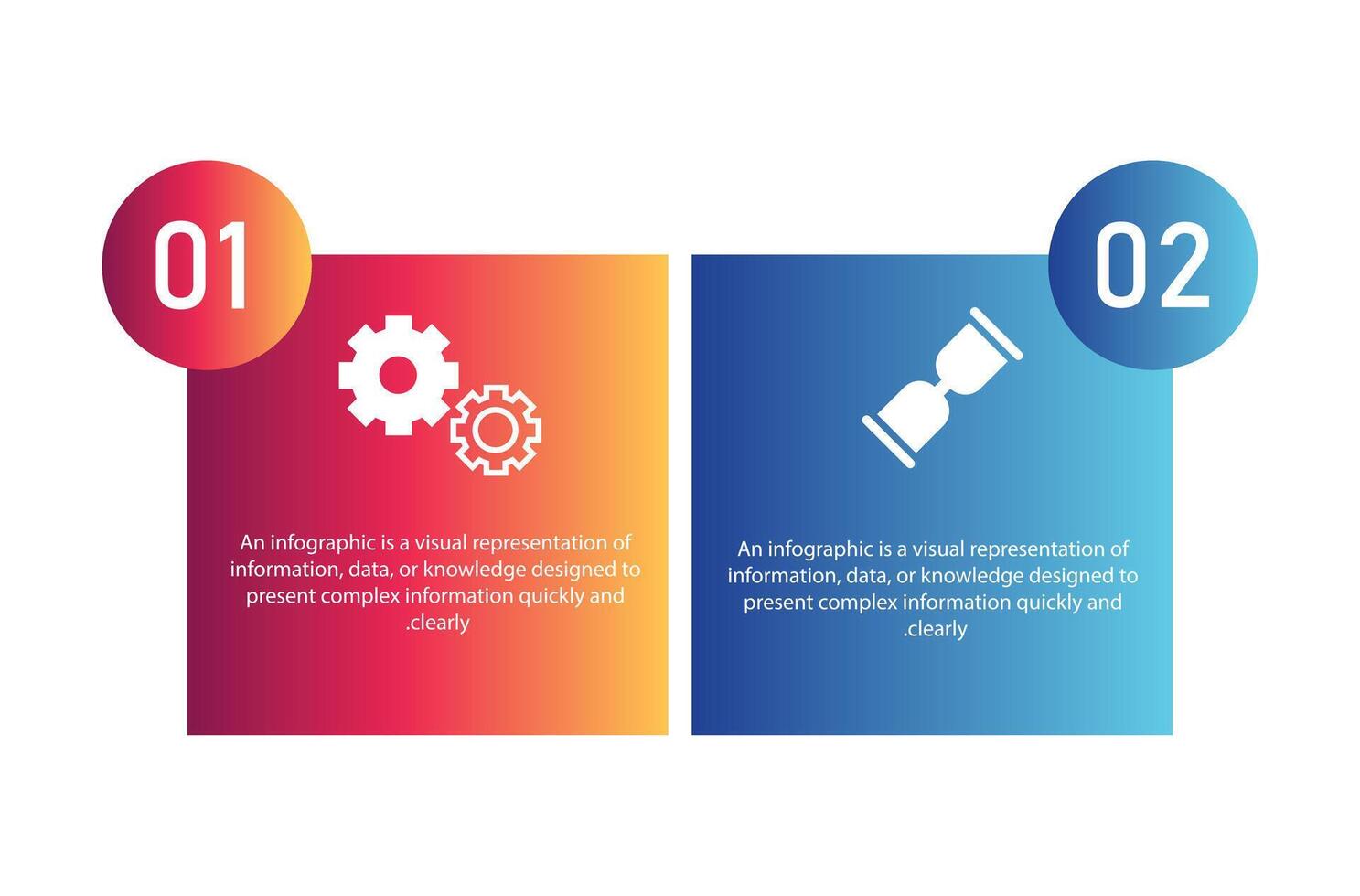Business Infographic Element design with Unique 2 options can be used for workflow layout, diagram, annual report. vector