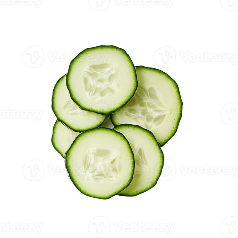 sliced cucumbers on a transparent background png