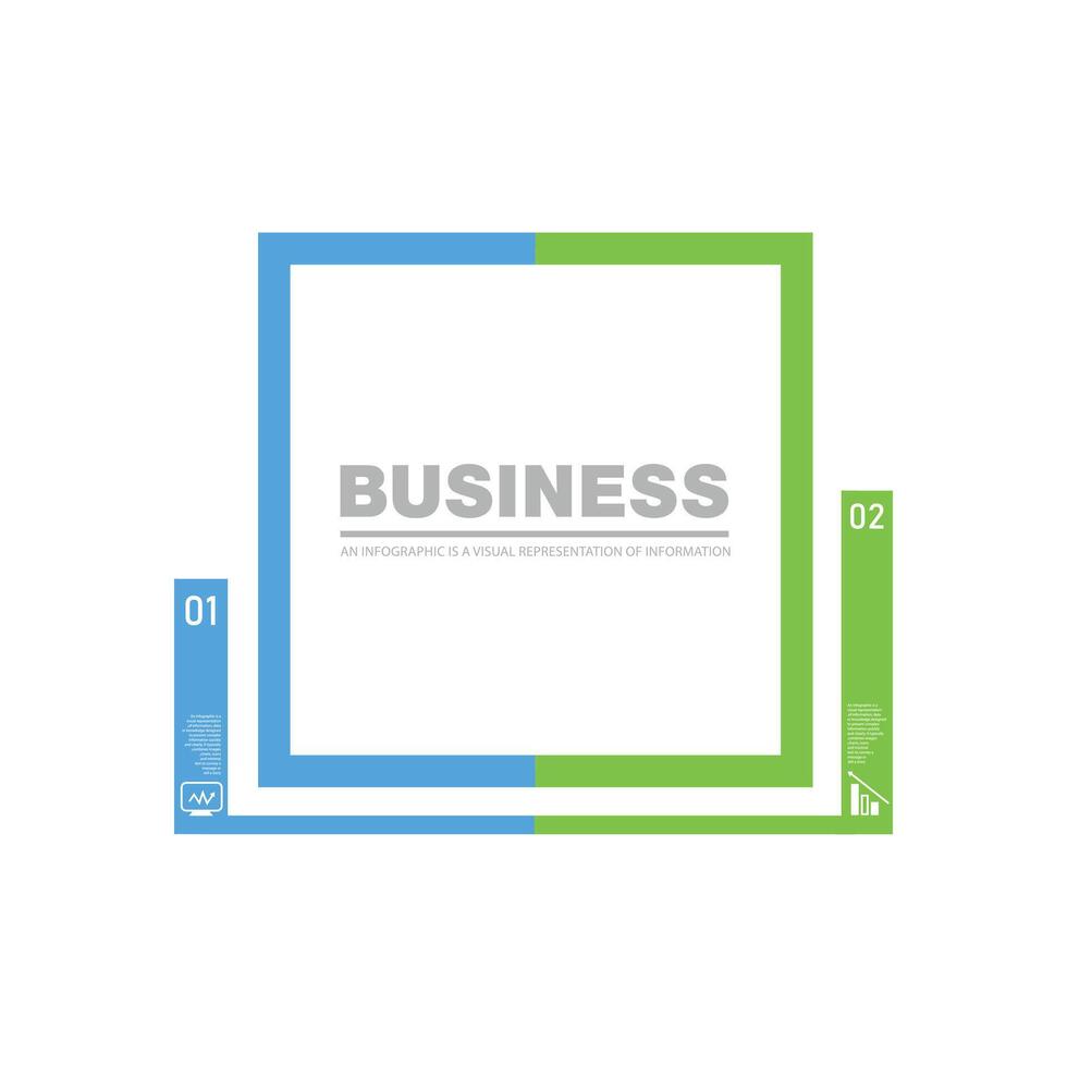 Infographic design Square Shape with 2 options can be used for workflow layout, diagram, annual report. vector