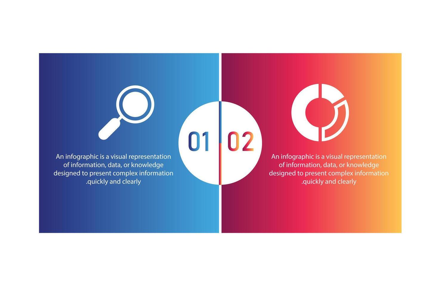 Simple Business Infographic Element design with Unique 2 options can be used for workflow layout, diagram, annual report. vector