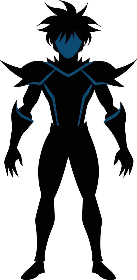 Young man anime style character illustration design. vector