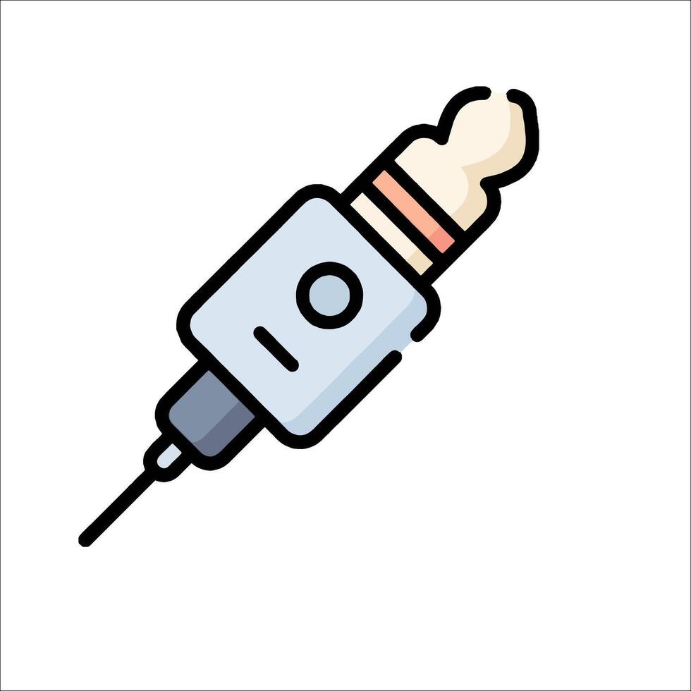 An image of a syringe with a needle vector