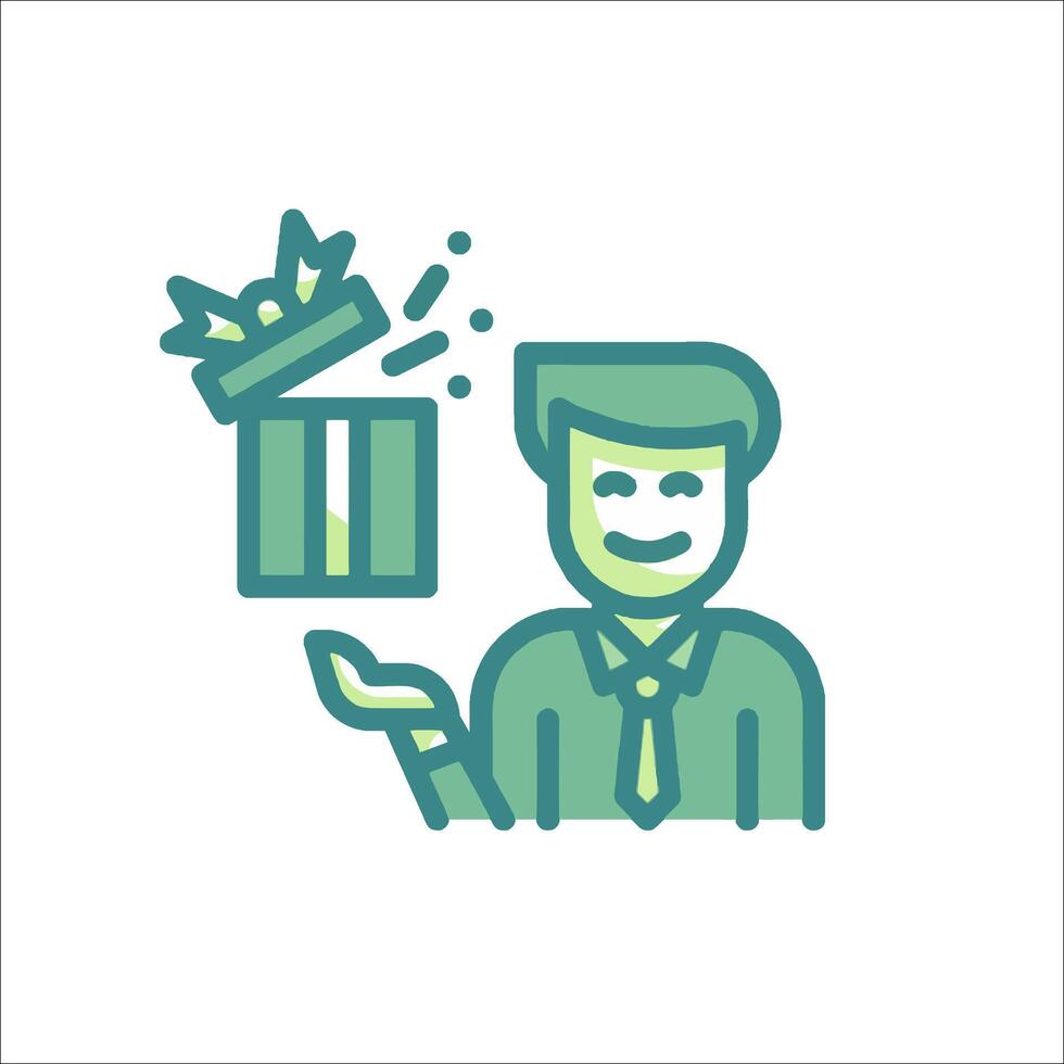 A man holding a gift box with a bow on it vector