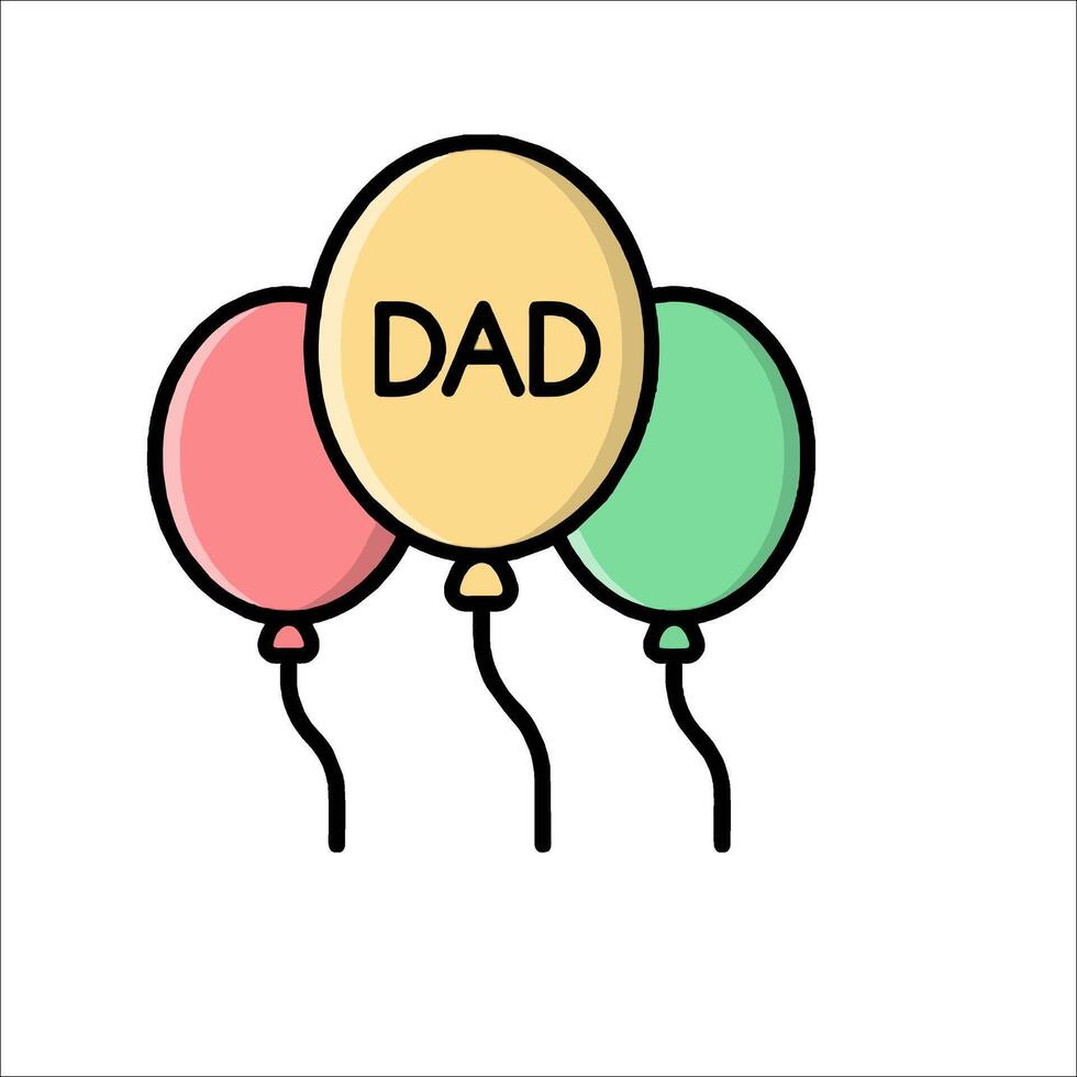 A cartoon drawing of balloons with the word dad written on them vector
