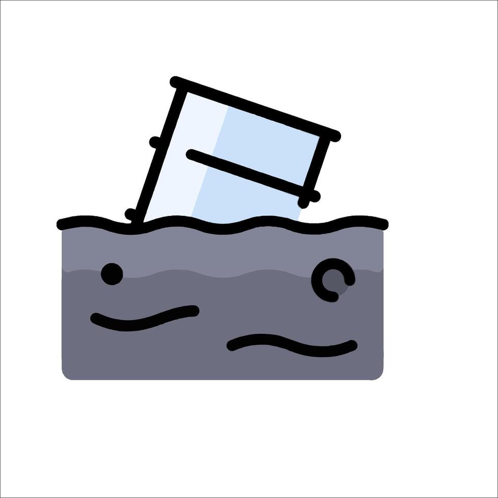 A cartoon of a box floating in water vector