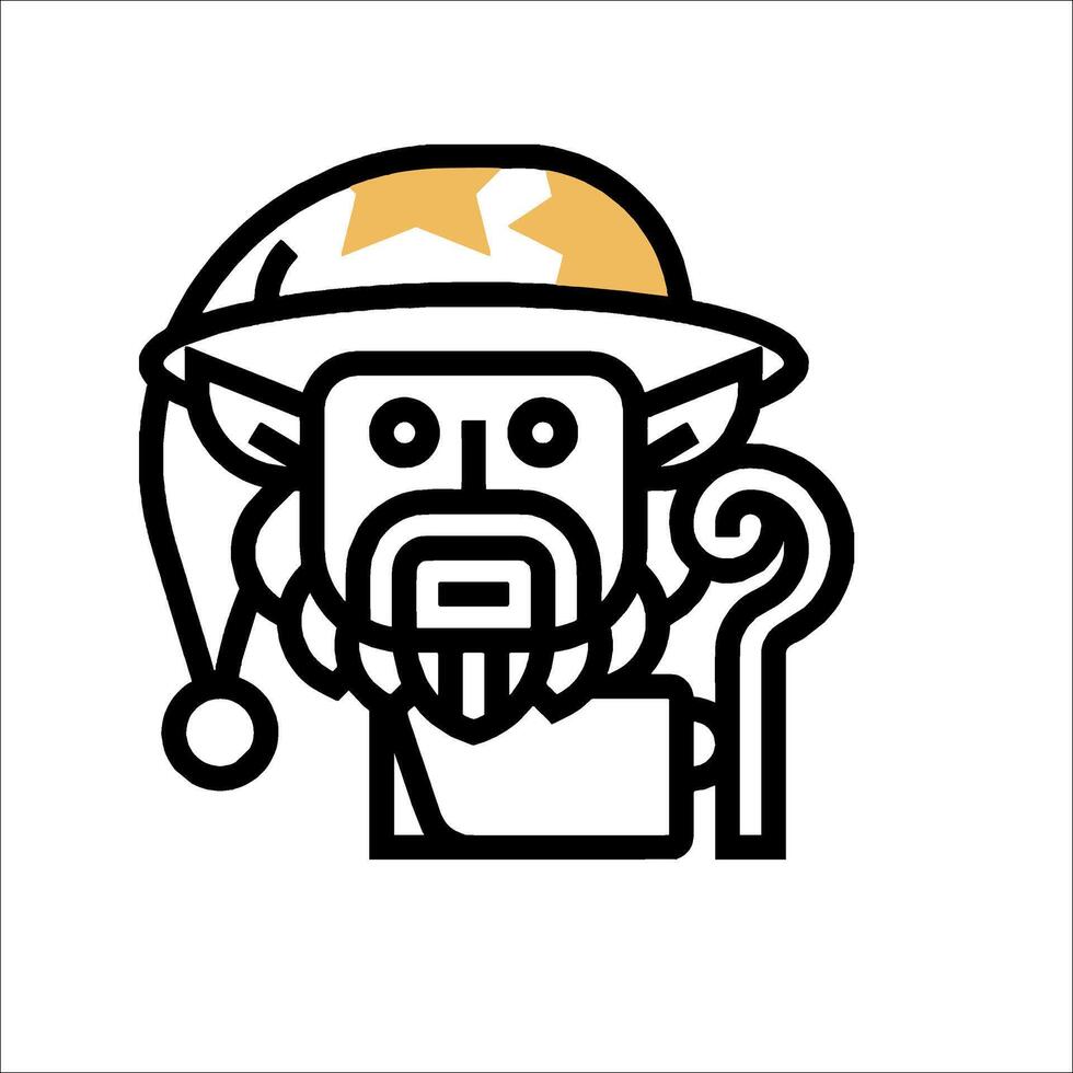 A cartoon man with a hat and beard vector