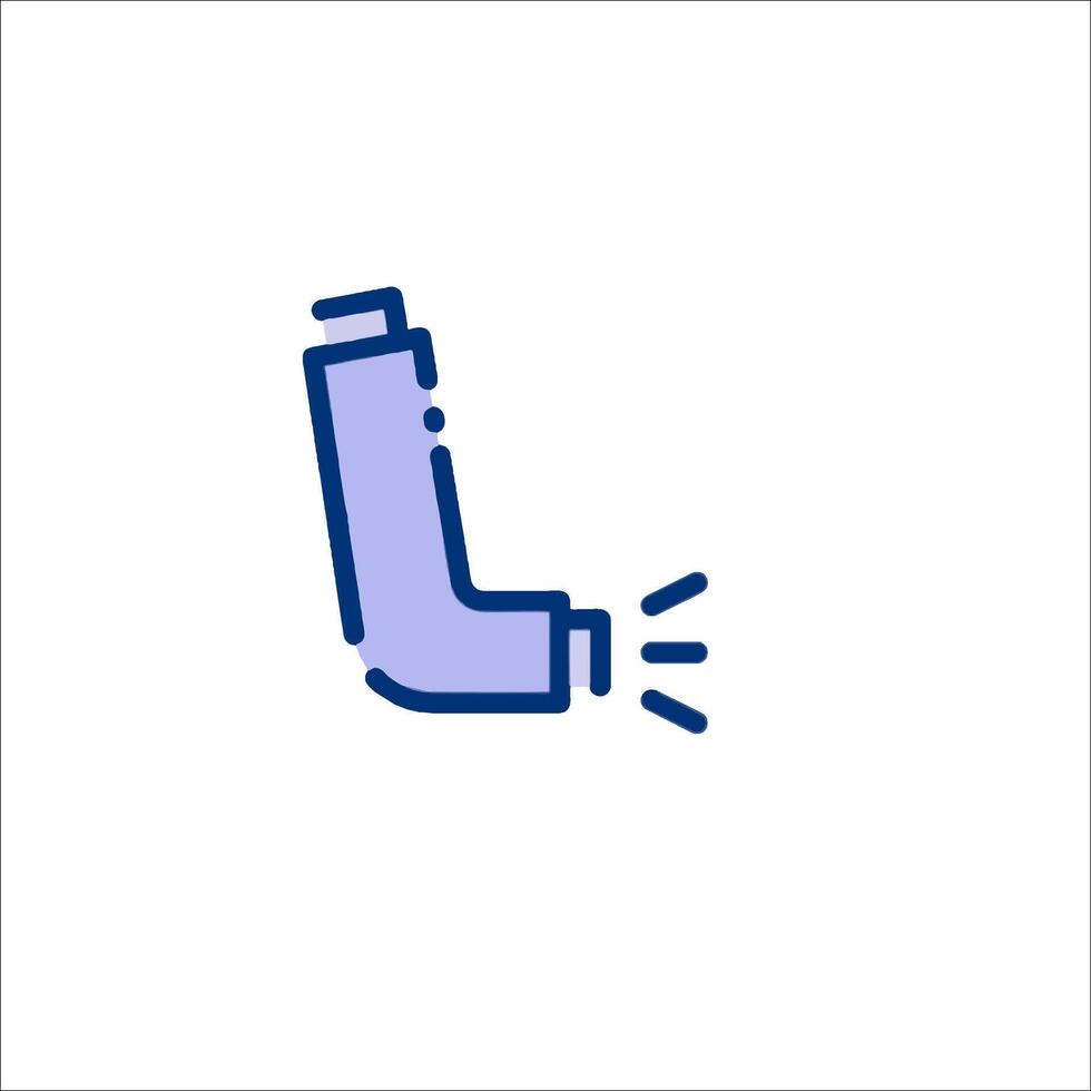 An illustration of a blue inhaler vector