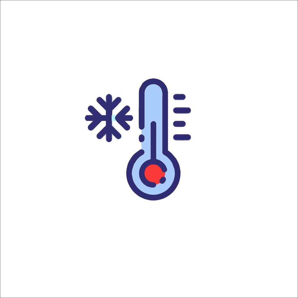 A thermometer with snowflakes on it vector