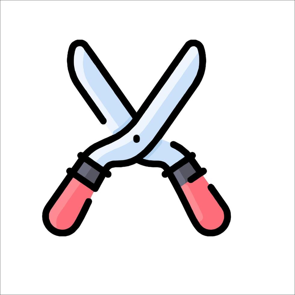 A pair of scissors with red handles on a white background vector