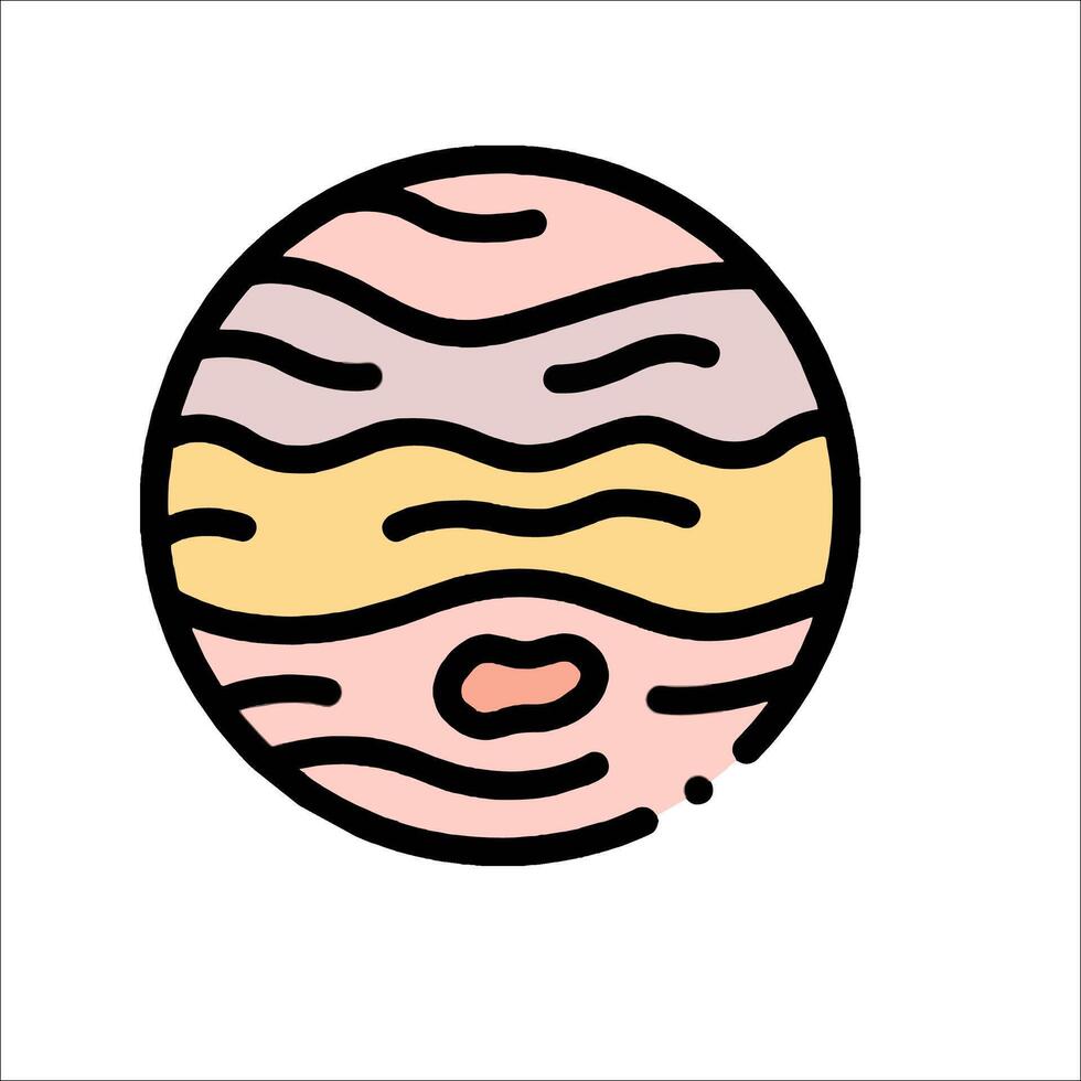The planet jupiter in a line drawing vector