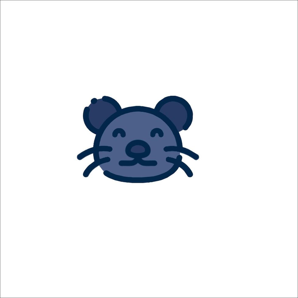 A mouse head with a black nose and a blue face vector
