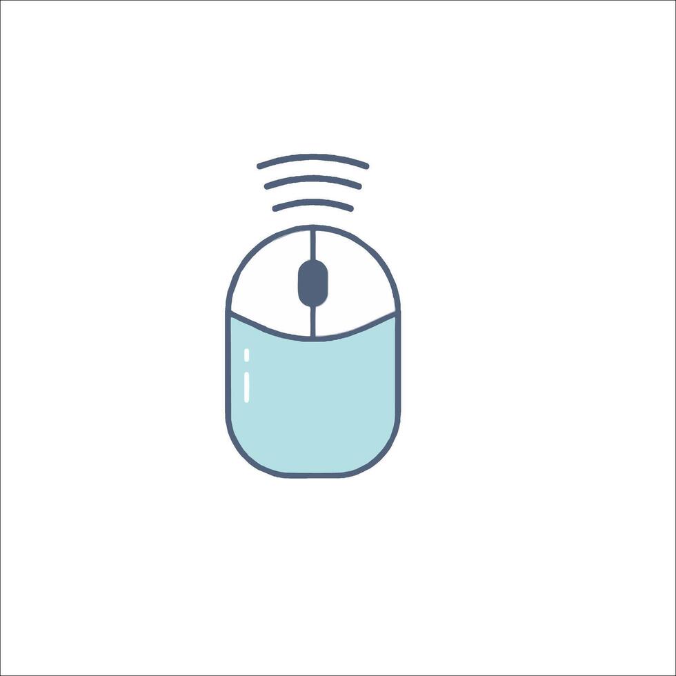 A computer mouse with a wireless signal icon vector