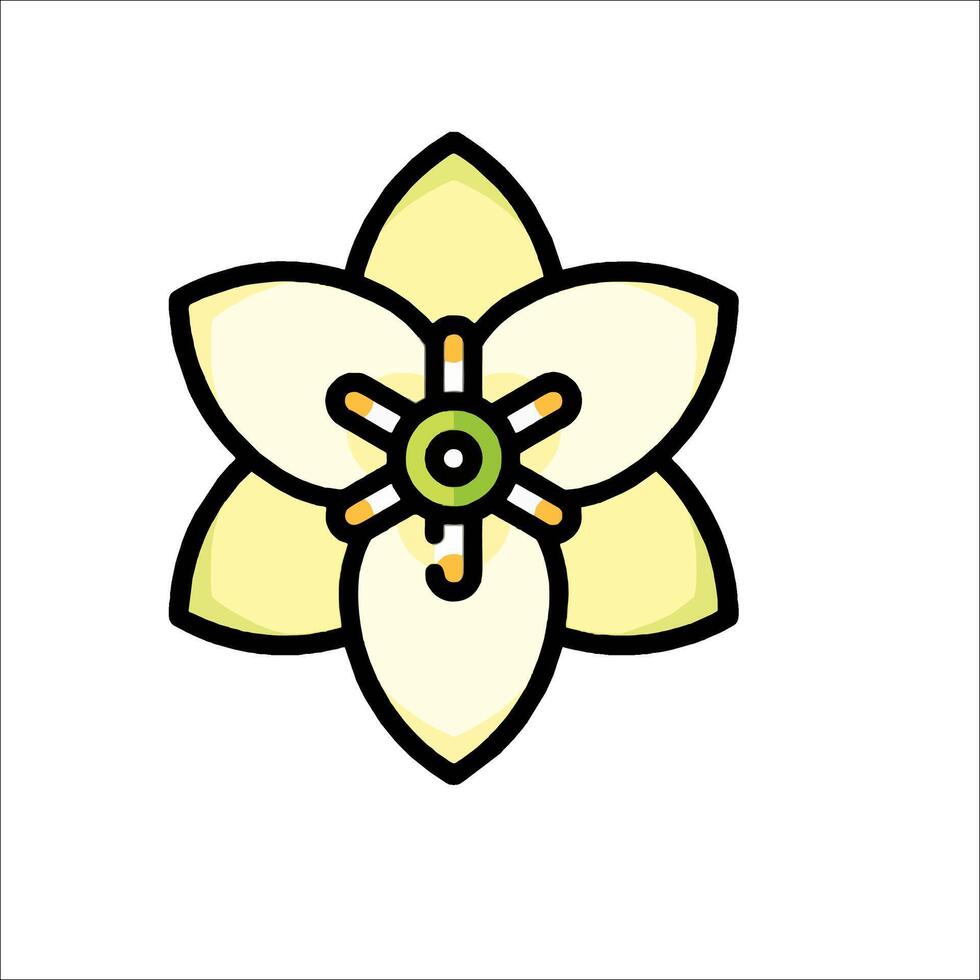 A flower with a green center and yellow petals vector