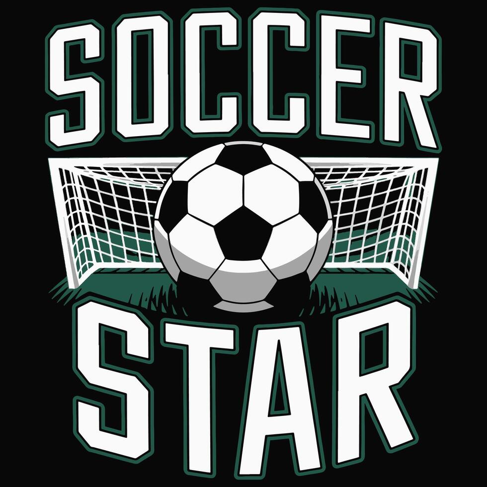 Soccer Star football tshirt design vector