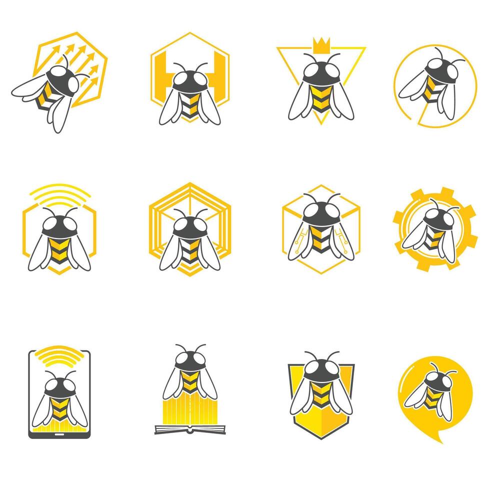 Hornet Logo Collection Set vector