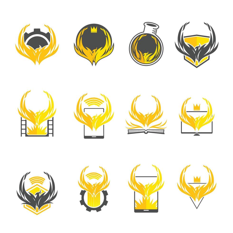 Phoenix Logo Collection Set vector
