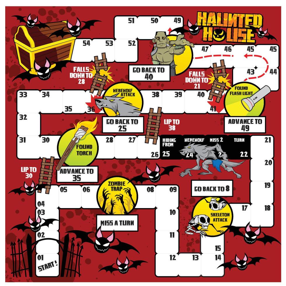 Haunted House Board Game vector