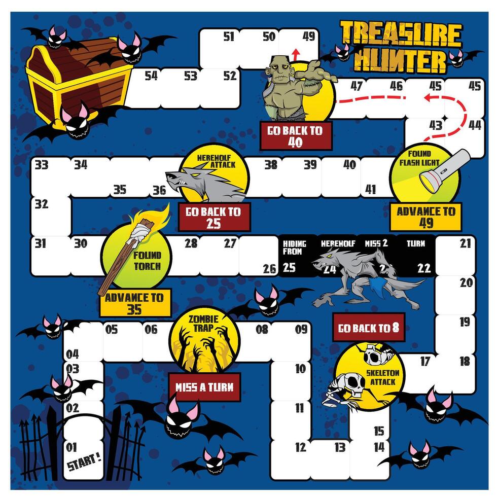 Treasure Hunter Board Game vector