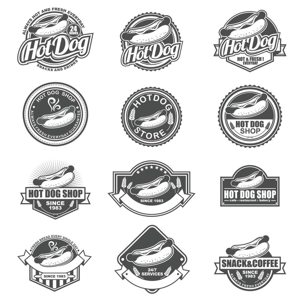 Hotdog Logo Collection Set vector