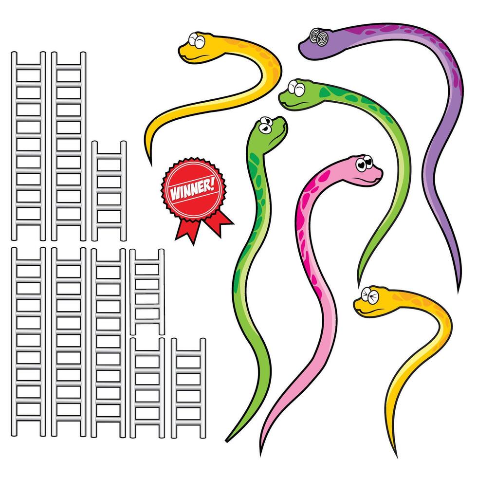Snake and Ladder Set vector