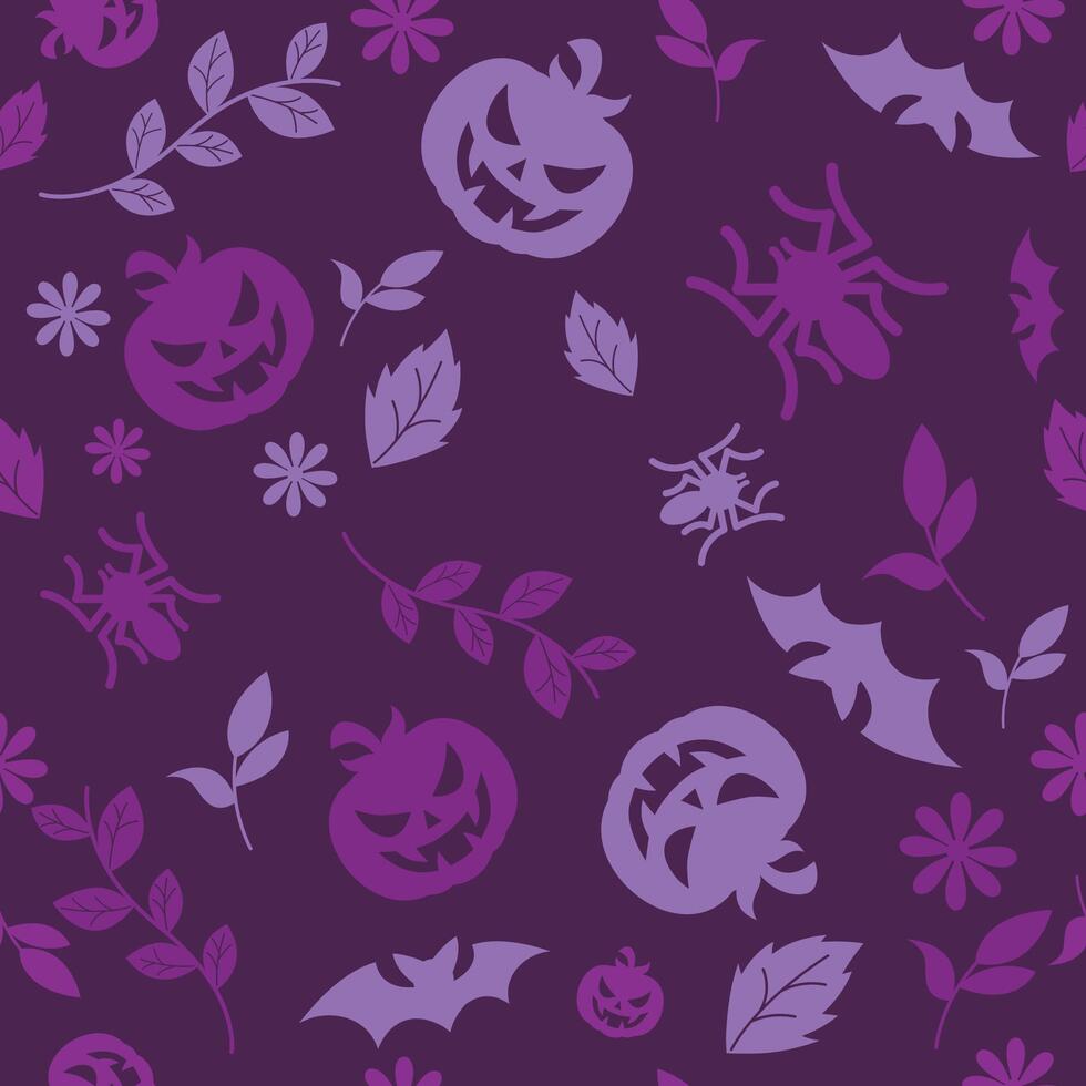 Seamless Pattern with Purple Halloween Theme vector