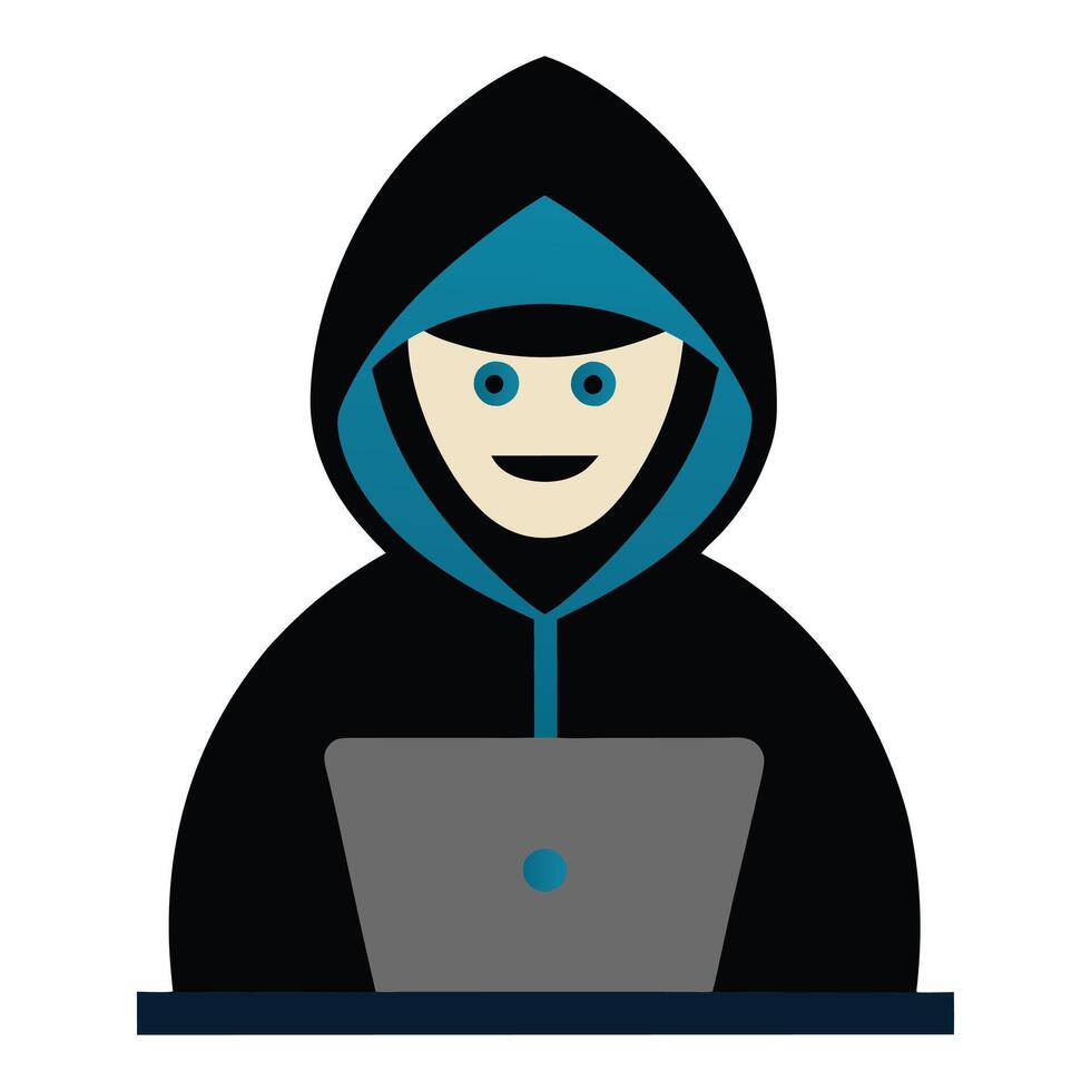 Funny Hacker Concept Mockup on a White Background for Creative Project vector