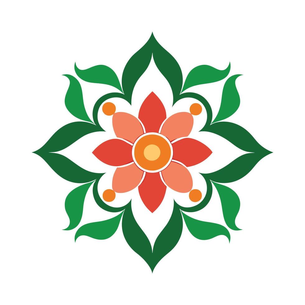 Minimal Floral Ornament Image with Clean White Background vector