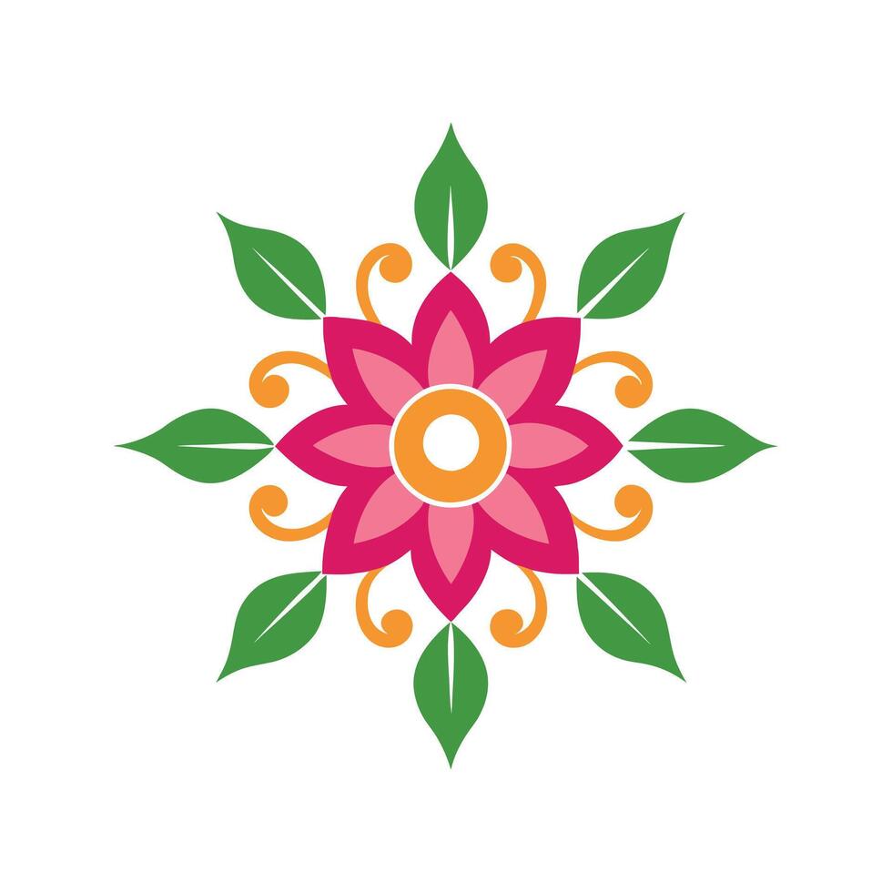 Abstract Floral Ornament Design with Bold Lines on White Background vector