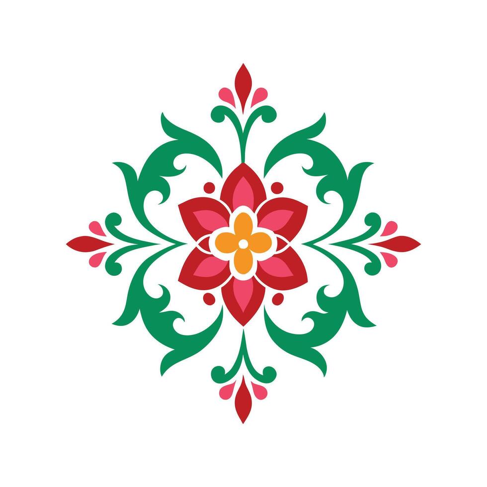 Floral Pattern Ornament with Elegant Design on White Background vector
