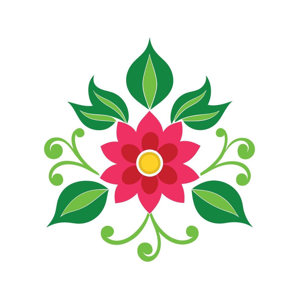 Intricate Floral Ornament Design on a Simple White Canvas vector
