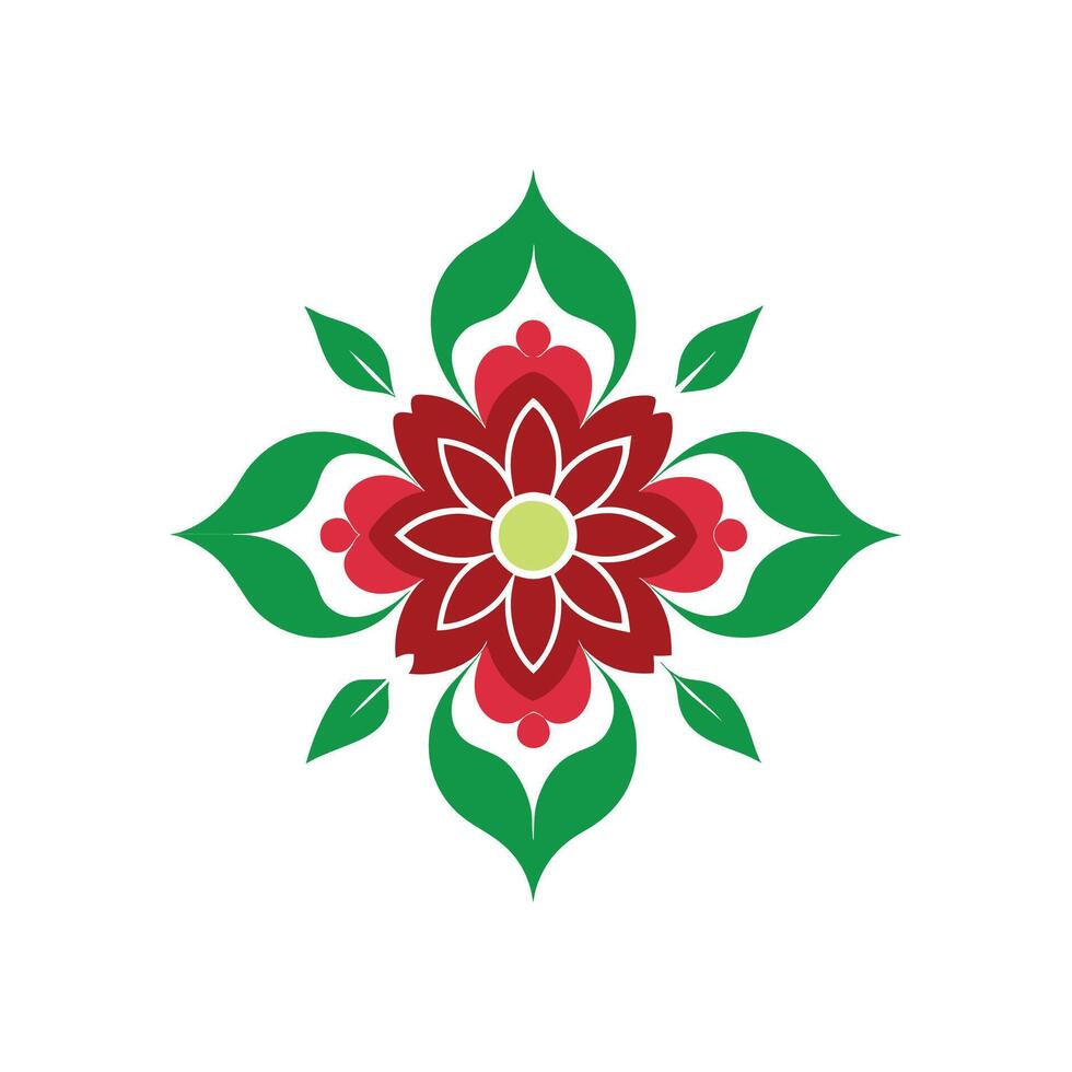 Graceful Floral Ornament Art with a Clean White Background vector