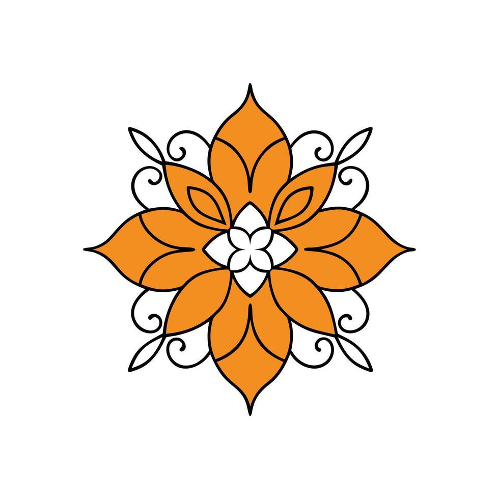 Intricate Floral Ornament Illustration with Clean White Background vector