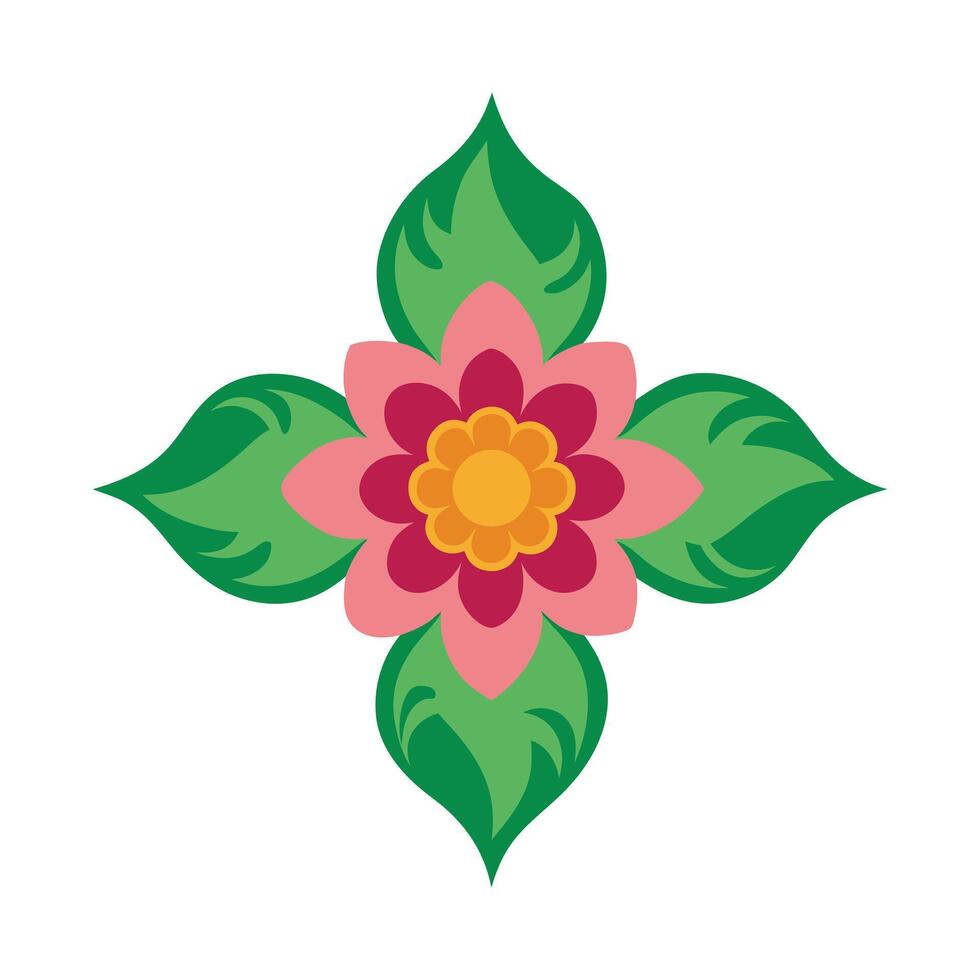 Artistic Floral Ornament Design with Minimal White Background vector