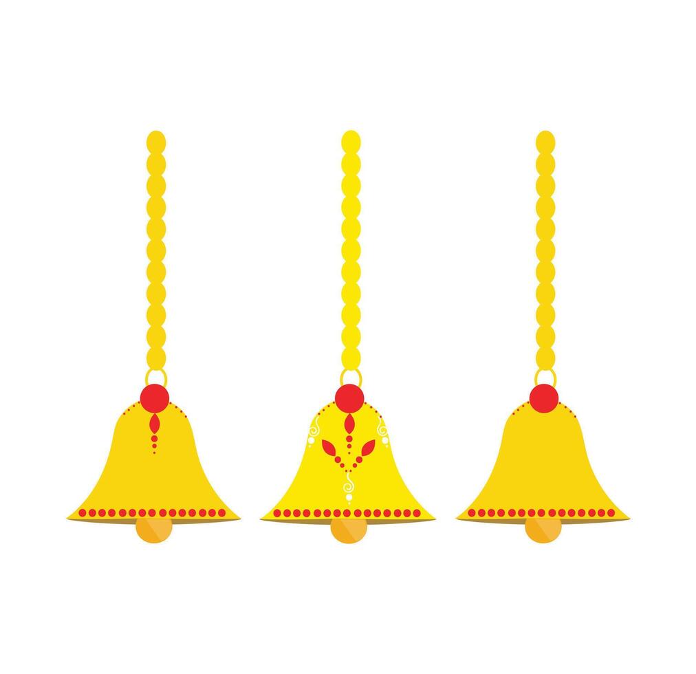 Diwali festival bell hangings vector