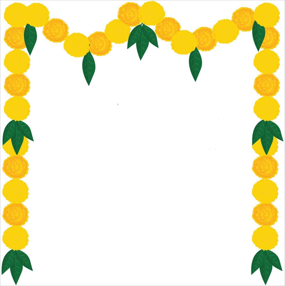 Diwali flowers garland vector