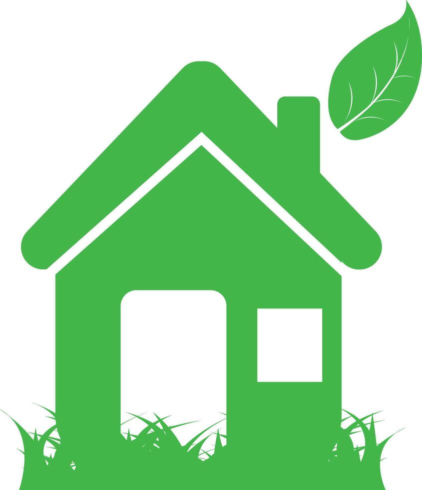 This Green Home Symbolizes Eco-Friendly Living pro vector
