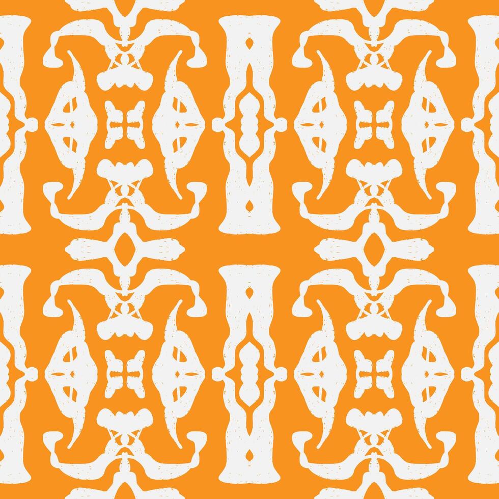 an orange and white pattern with a large design vector