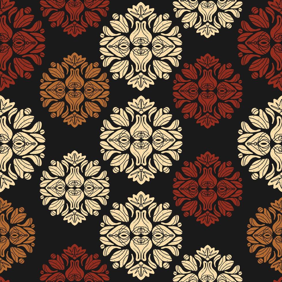 a black and red floral pattern vector