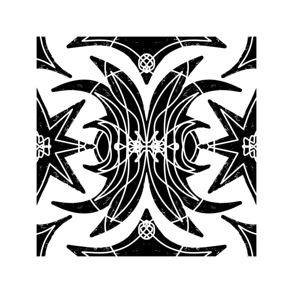 a black and white pattern with a star in the middle vector