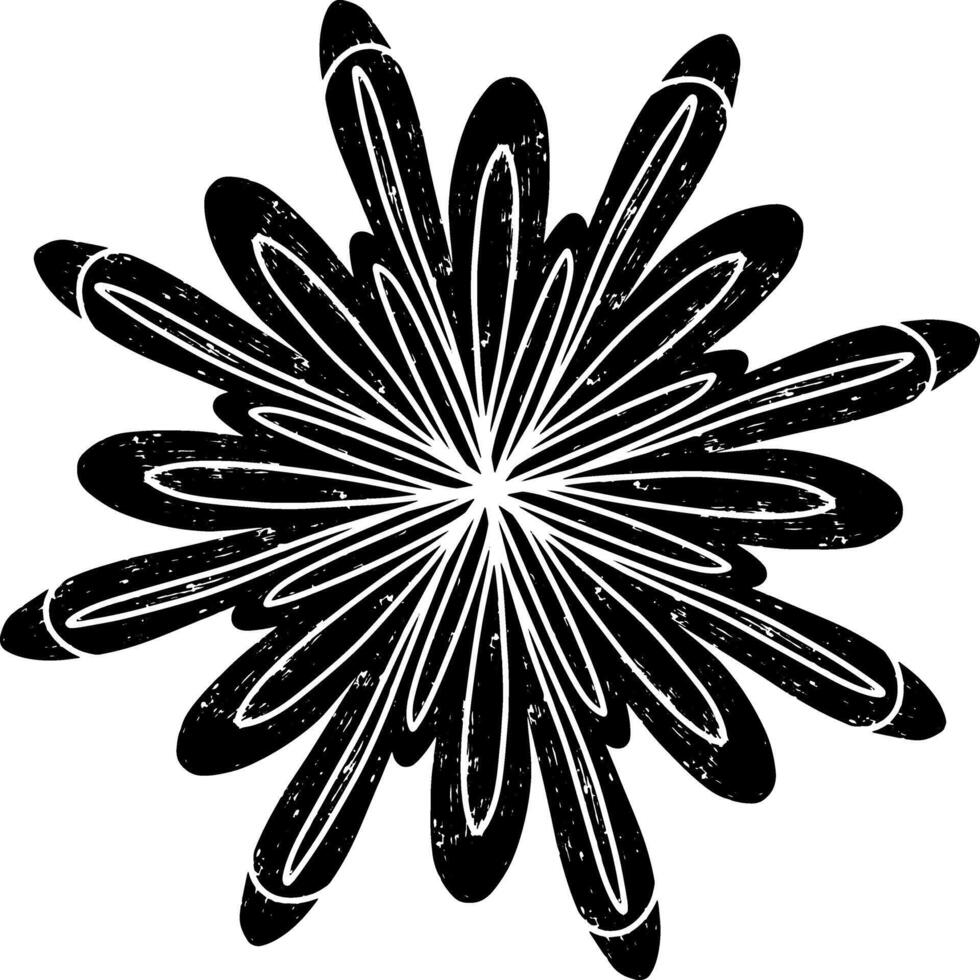 a black and white drawing of a flower vector