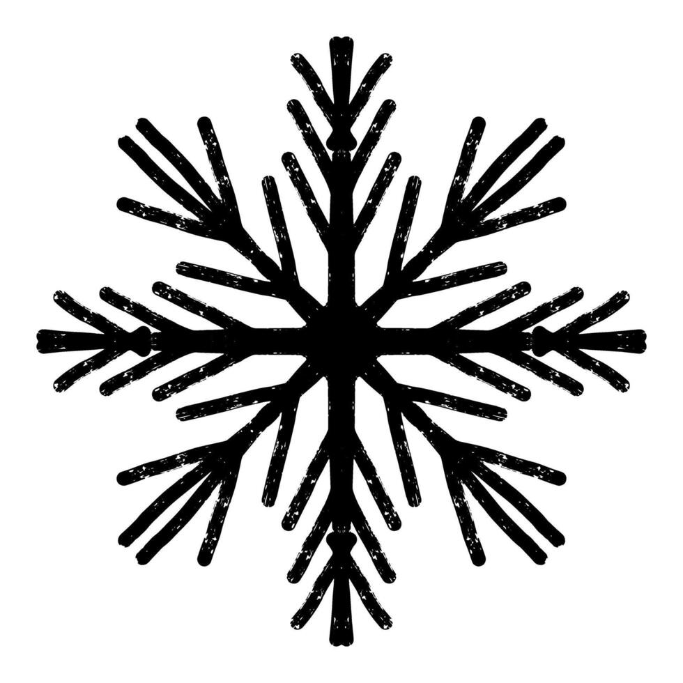a black and white snowflake on a white background vector