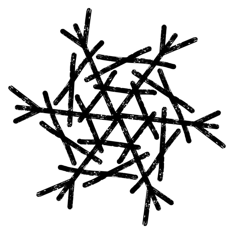a drawing of a snowflake with many branches vector