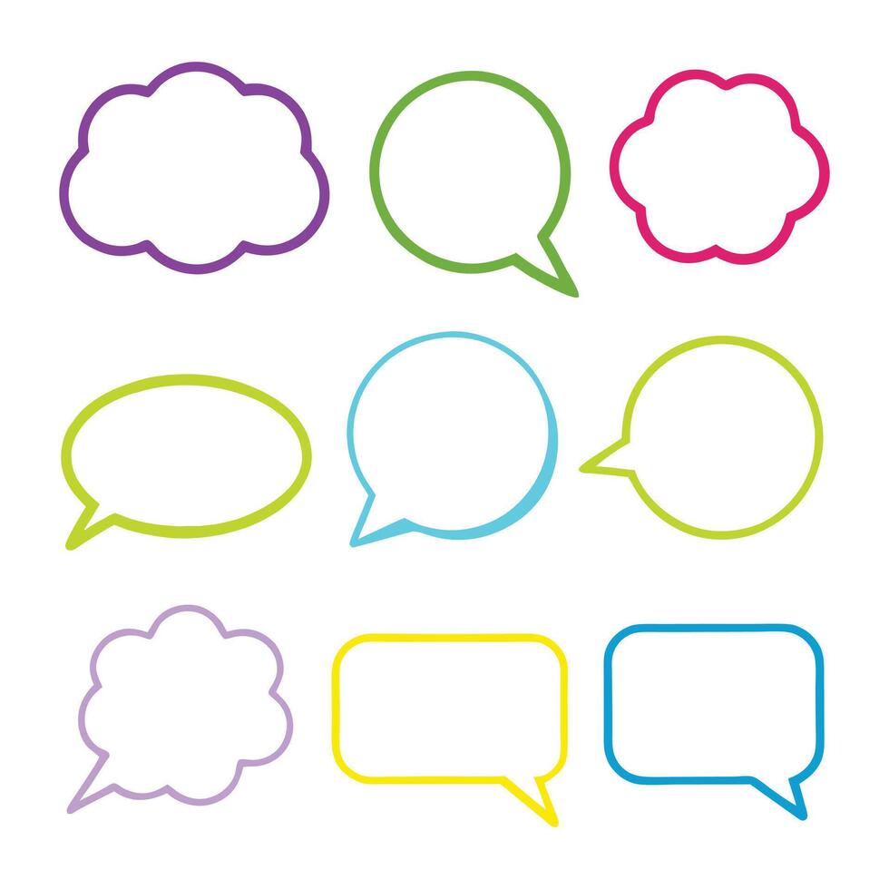 Colorful Speech Bubble Set with Smooth Minimalist Design vector