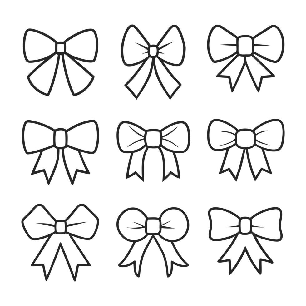 Clean and Modern Bow Illustration Set for Professional Projects vector