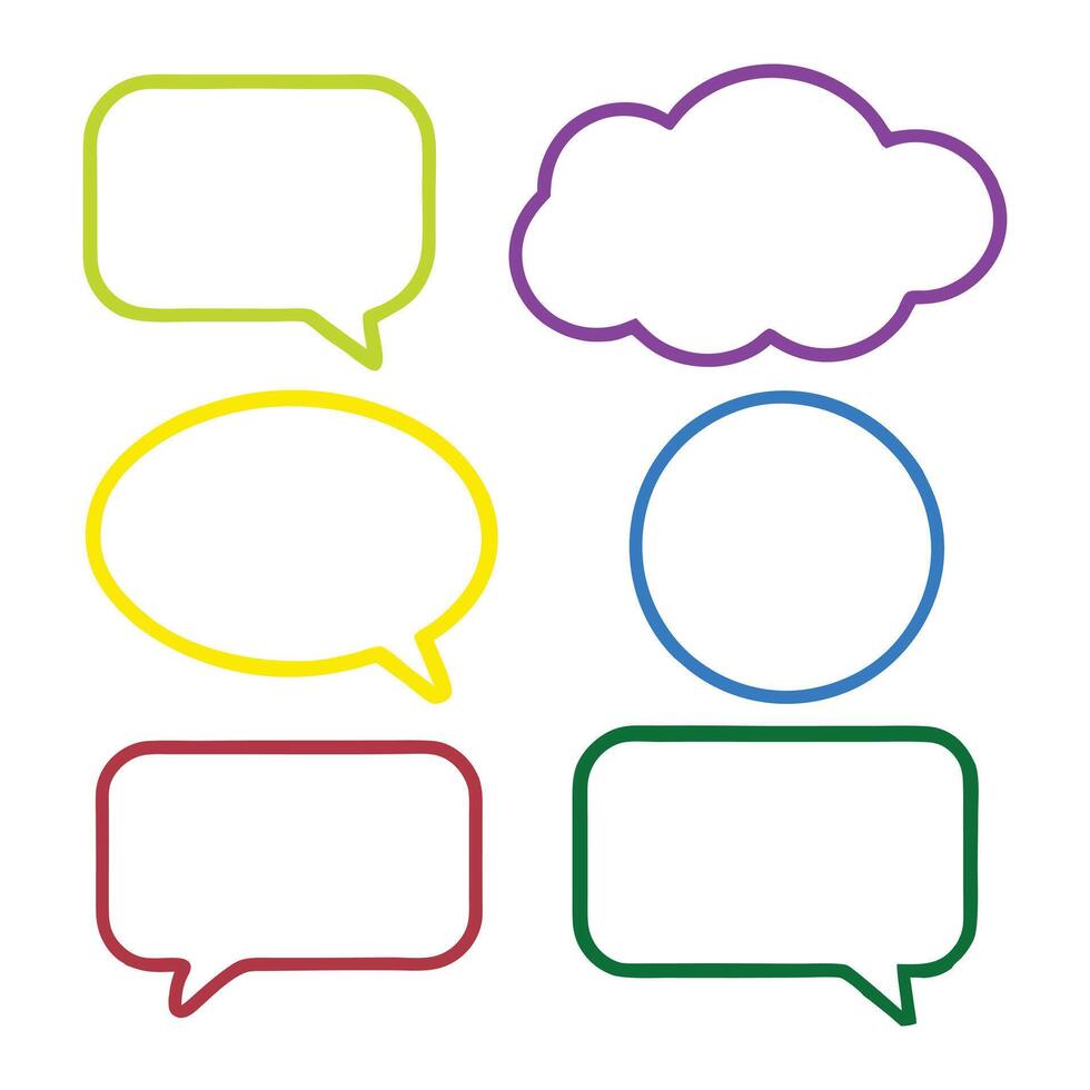 Scalable Speech Bubble Pack with Smooth and Vibrant Outlines vector