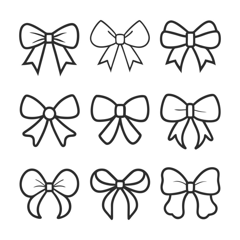 Clean Bow Collection with Crisp Line Art for Modern Design Needs vector