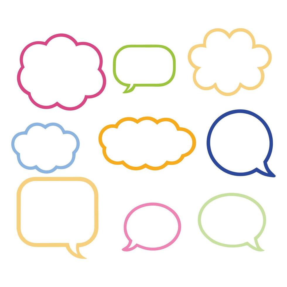 Outline Speech Bubbles and Dialog Boxes for Modern Graphic Designs vector