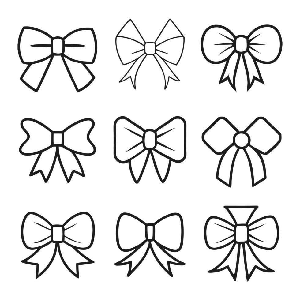 Sleek Minimalist Bow Vectors Perfect for Versatile Design Use