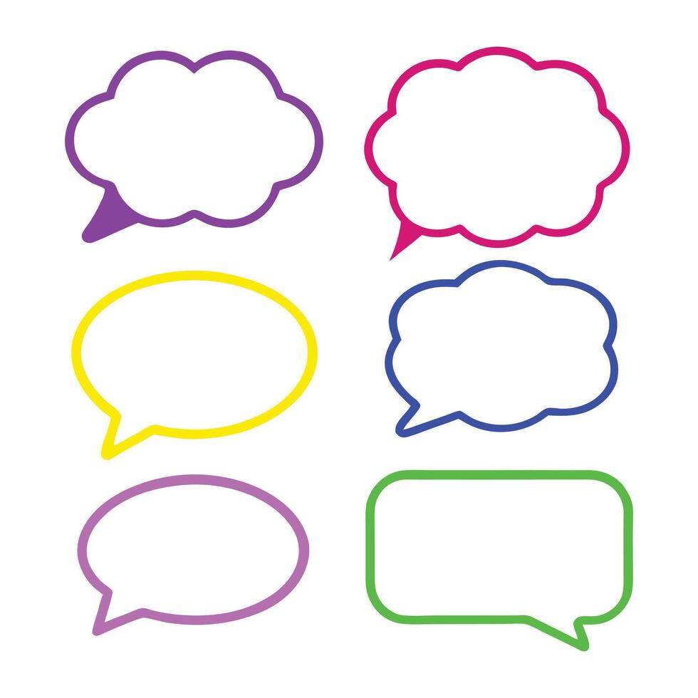 Minimalist Speech Bubbles with Rounded Edges for Digital and Print Media vector